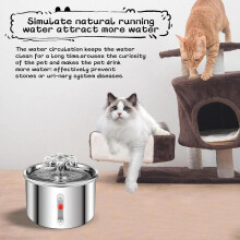 (Matches the image, 2L) 2L Stainless Steel Automatic Pet Water Fountain for Cats Dogs Drinking Bowl Easy Clean Multi-Pet Supplies