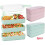 Plastic Lunch Box - 2-Piece Set - Pink - Dimensions 18x10.5x8 cm - Material: PP 1