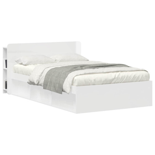VidaXL vidaXL Headboard Cabinet with Storage White Engineered Wood 2