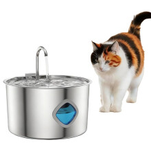 (Matches the image) Indoor Pet Fountain 3.2L Stainless Steel Drinking Fountain with Silent Pump and 2 Filters for Cats and Dogs