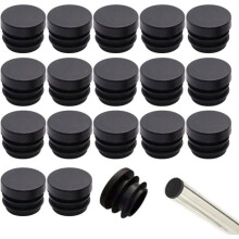 Chair Caps 16mm 32 Pieces Chair End Caps Round Plastic End Caps for Chair Tubes Leg Caps
