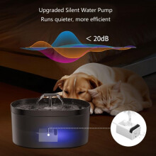 (Matches the image, 1) Double Stream T Spout Pet Water Fountain 2200ML Low Noise Pump Water Dispenser For Dog Cats with Efficient Filtrations