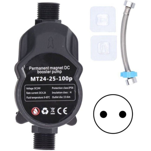 Automatic shower pressure booster pump, wall-mounted, recirculating, 24V DC, 100-240V, EU plug YYV
