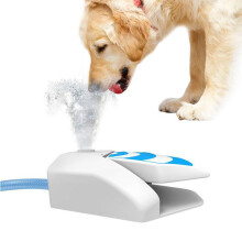 (White) Pet Dog Outdoor Water Feeder Foot Pedal Automatic Drinking Dispenser High Capacity Cat Dog Water Fountain Step Spray
