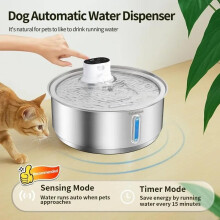 (Matches the image) 8L Stainless Steel Pet Water Dispenser, Large Capacity Cat Dog Water Feeder, Intelligent Sensing Pet Waterer