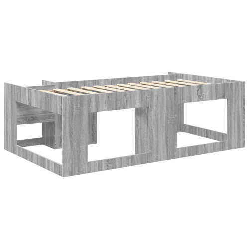 VidaXL vidaXL Kids'Bed Frame with Storage Grey Sonoma 75 x 190 cm 1