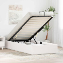 vidaXL Ottoman Bed Frame with Storage White 100 x 200 cm