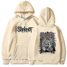 (L, Khaki) Prepare For Hoodie Metal Sweatshirt Man Hoodies Tops Men Slipknots Double Sided Print Hooded Pullover