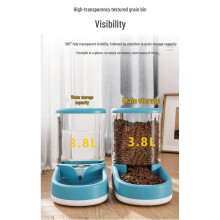 (Pink feeder) Automatic Pet Water Dispenser and Feeder for Cats Dogs Smart Pet Fountain with Filter 3L Capacity Silent Pump Anti-Dry Out