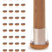 Chair leg floor protectors - MARSEE - 16 pieces - Felt, Silicone - 19-25 mm