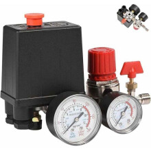 Pressure switch for single-phase air compressor 90-120PSI with 4 ports and pressure gauge for rapid pressure reduction