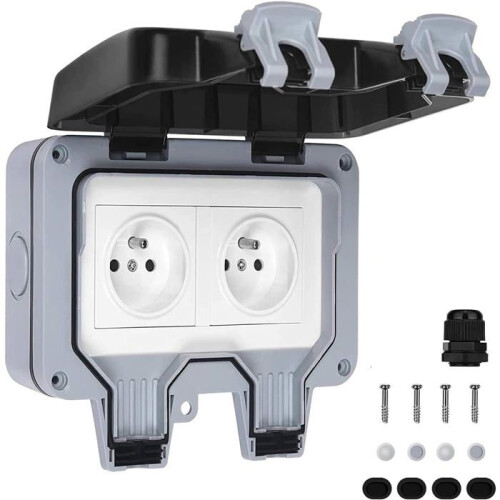 Waterproof Double Outdoor Electrical Socket IP66 Waterproof Wall Socket 16A
