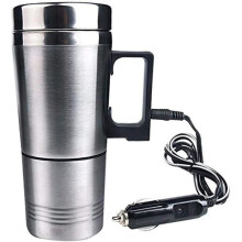 Electric Thermos, 12V Car Electric Kettle Travel Cup Stainless Steel, Electric Kettle for Car - Co[H916]