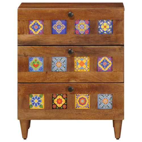 VidaXL vidaXL Bedside Cabinet Brown 50 x 33 x 62 cm Solid Mango Wood 1