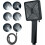 Shower Head - RNEMITERY - Massaging - 6 Modes - Water Saving - 1.5M Hose Black 1