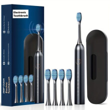 Smart Sonic Electric Toothbrush – Fully Automatic Rechargeable Toothbrush for Adults – Black
