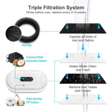 (3.2l oval no. 1 flower head no window, USB Only) 3.2L Oval Stainless Steel Pet Water Fountain with Automatic Circulation and Filter for Cats and Dogs