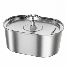 (3.2l oval ball mouth (no window), CN Plug) 3.2L Oval Stainless Steel Pet Water Fountain with Automatic Circulation and Filter for Cats and Dogs