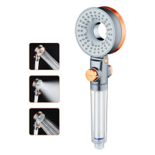 Water-saving shower head, anti-limescale hand shower with filter, high-pressure shower head with 3 spray modes