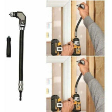 Flexible 1/4" right-angle drill/screwdriver attachment for woodworking