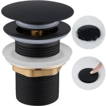 Sink drain without overflow, Ulytid Click Clack Bathroom Sink Drain, Pop-up Click Clack Bathroom Drain, Universal