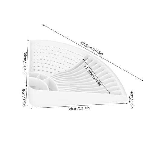 Dish Drainer - QIILU - Plastic - 34 cm - Contemporary Design - Space Saving 2