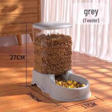 (Pet water fountain [sky blue]) Automatic Pet Water and Food Dispenser Cordless Cat Dog Drinking Fountain Large Capacity BPA-Free Quiet Operation Gray