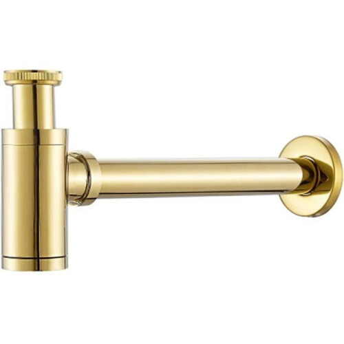 Bottle Siphon - YYV - Round Siphon - Polished Brass - 38 cm - Odor Trap