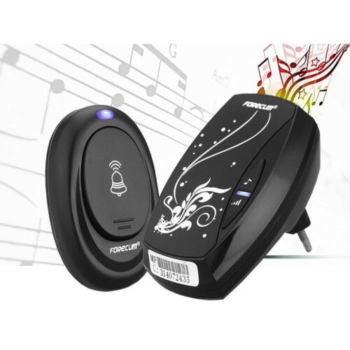 Waterproof wireless doorbell - 100m range - 36 melodies - Adjustable volume - White plastic