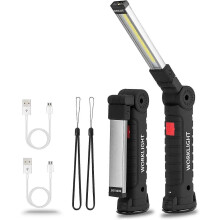 Mens Vagocom LED Rechargeable Torch Bright Work Light Portable Mechanic Torches Tools Emergency Inspection Lamps with Magnetic Base and Hook for Campi