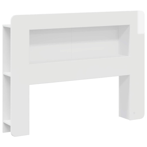 VidaXL vidaXL Headboard Cabinet with Storage High Gloss White Engineered Wood 1