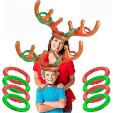 2 Set Inflatable Reindeer Antler Ring Game, Family Christmas Party Games
