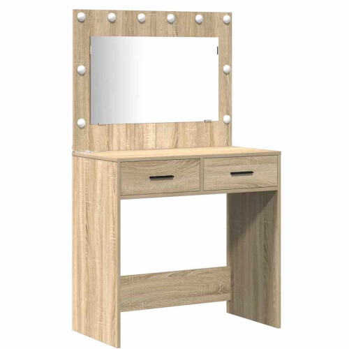 VidaXL vidaXL Dressing Table Set with Drawer 3 pcs Sonoma Oak Engineered Wood 1