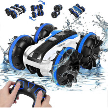 Amphibious Remote Control Car for Boys RC Cars 2.4 GHz High-Speed RC Stunt Car 4WD Double Sided 360 Rotating Off-Road Monster Truck Water RC Car