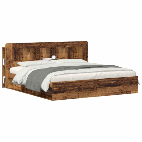 VidaXL vidaXL Headboard Cabinet with Storage Old Wood Engineered Wood 2