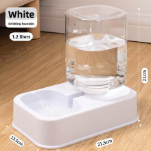 (Dark grey, Feeding) Automatic Drinking Water Cat Dog Bowl Anti-Tipping Double Bowl Pet Food Feeder for Cats and Dogs