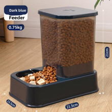 (Light blue, Feeding) Automatic Drinking Water Cat Dog Bowl Anti-Tipping Double Bowl Pet Food Feeder for Cats and Dogs