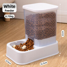 (Dark blue, Feeding) Automatic Drinking Water Cat Dog Bowl Anti-Tipping Double Bowl Pet Food Feeder for Cats and Dogs