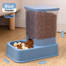 (Dark grey, Feed water) Automatic Drinking Water Cat Dog Bowl Anti-Tipping Double Bowl Pet Food Feeder for Cats and Dogs