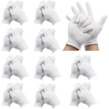 11 Pairs of White Cotton Moisturizing Gloves, Reusable Cotton Gloves for Hydrating Your Hands, Eczema, Jewelry Inspection