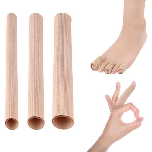 12 Pieces Corn Plasters for Feet - Cuttable Silicone - Toe Protector - Brown Brown TOE SEPARATOR