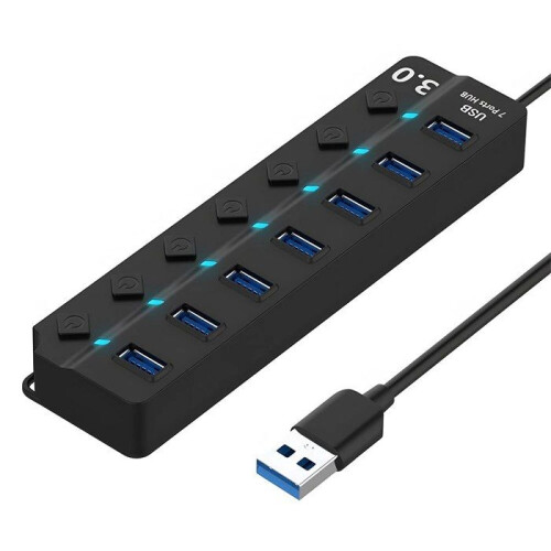 DBIT-USB 3.0/2.0 Multi-Hub Adapter, 7-in-1 Splitter, Independent S6 Switch, Computer Accessories - 7 IN 1 USB