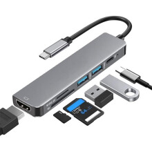 6 in 1 USB C Hub - MARSEE - Multiport Adapter - 4K HDMI - 100W PD Charging - USB 3.0
