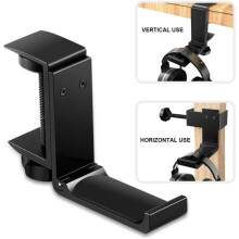 Headphone Stand - HAUTSTORE - Universal Adjustable - High-Quality Metal - Black - Foldable