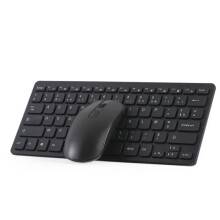 French Keyboard Combo Wireless Keyboard and Mouse for Windows, French AZERTY Keyboard - Black