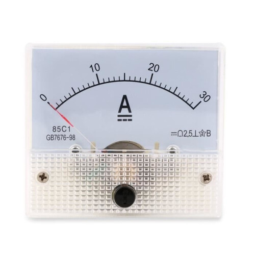 30A Ammeter Panel Portable Current Meter Analog Ammeter Panel