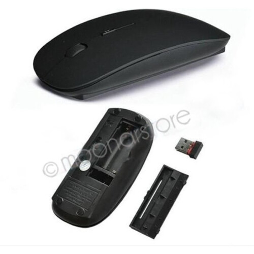 2.4G Wireless USB Optical Mouse Receiver, Super Slim Mouse for Laptop PC, Black...