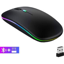 Wireless Mouse - RoHS Compliant - Rechargeable - Bluetooth + USB 2.4G - Silent LED - Adjustable DPI