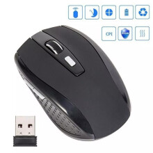 2.4GHz Wireless Optical Mouse for Laptop + USB Receiver for PC USA - Black