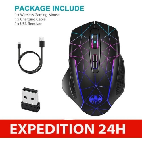 Gaming mouse - New - Ergonomic - Rechargeable - Silent - 1600 DPI